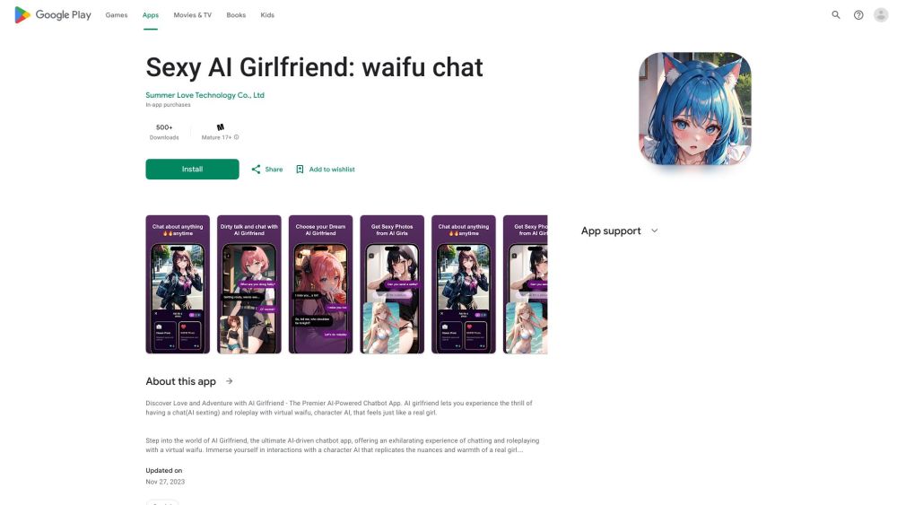 AI Girlfriend Website screenshot