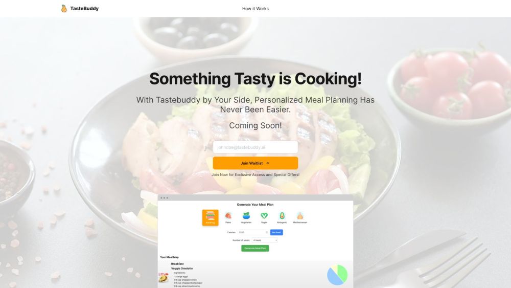 TasteBuddy Website screenshot