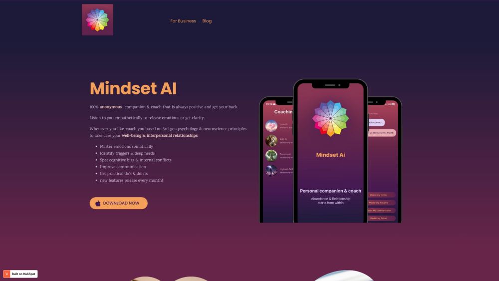 Mindset AI Website screenshot