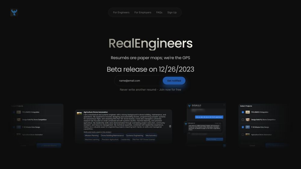 RealEngineers Website screenshot