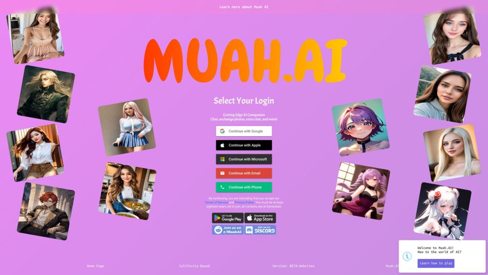 Muah.AI Website screenshot