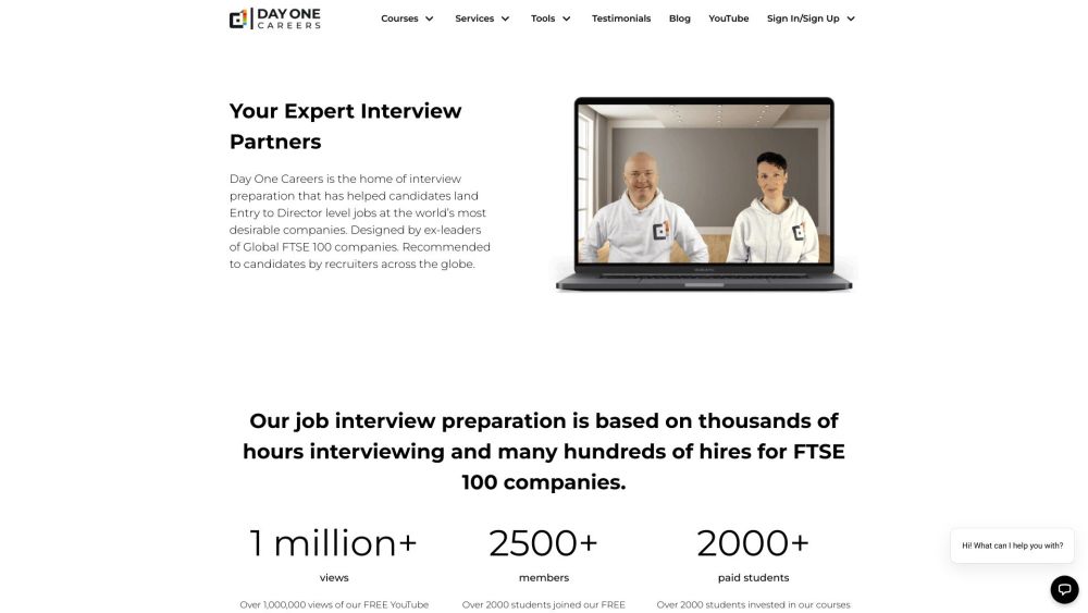 Day One Careers Website screenshot