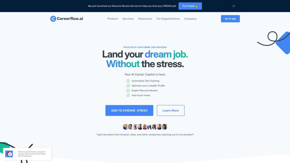 Careerflow Website screenshot