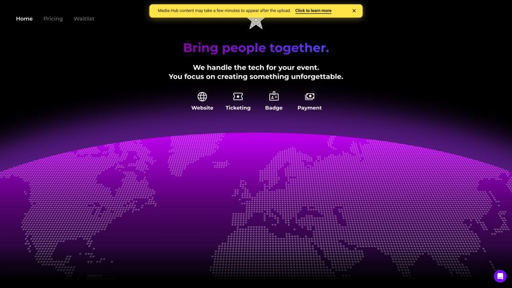 EventConnect Website screenshot