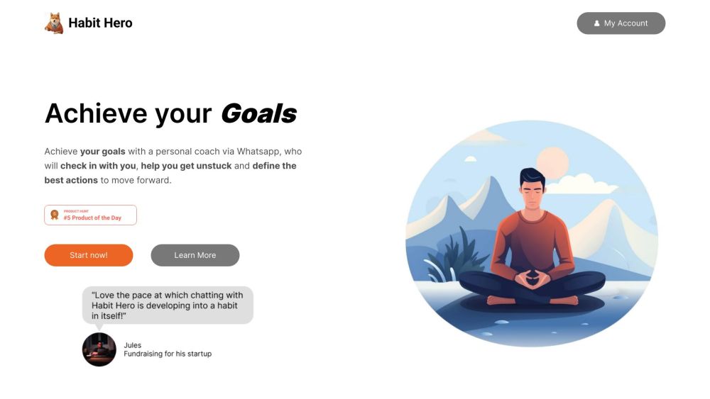 Habit Hero Website screenshot