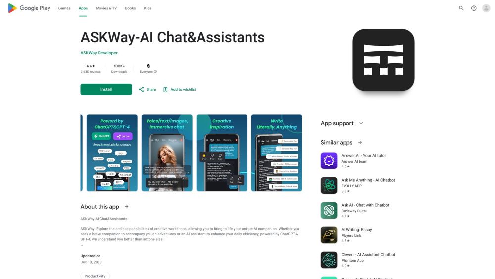 ASKWay for Android-AI Chat&Assistants Website screenshot