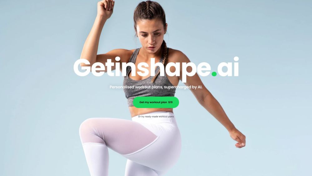 Getinshape.ai Website screenshot