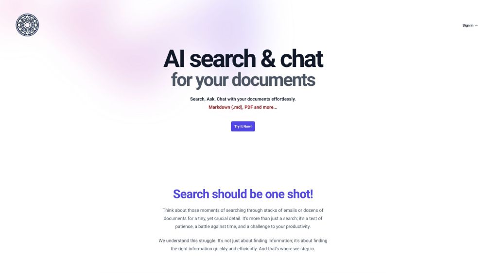 SearchMyDocs.ai Website screenshot