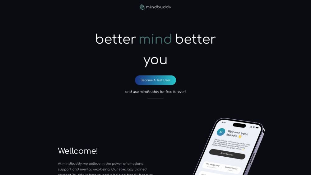 mindbuddy Website screenshot