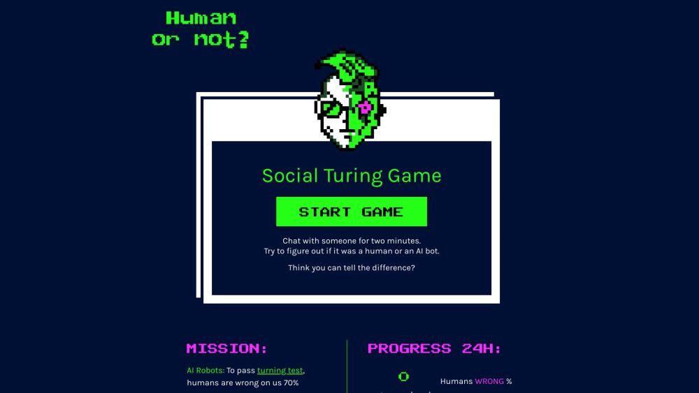 Human or Not: A Social Turing Game Website screenshot