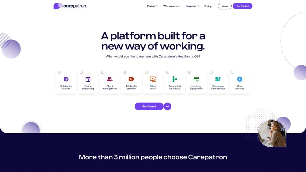 Carepatron Website screenshot