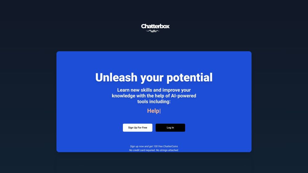 ChatterBox Website screenshot