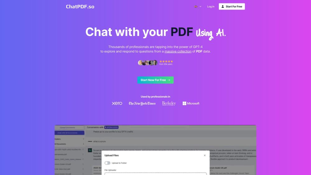 ChatPDF.so Website screenshot