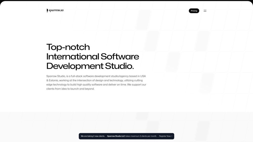 Sparrow Studio Website screenshot