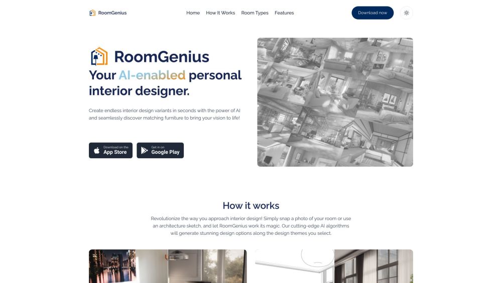 RoomGenius Website screenshot