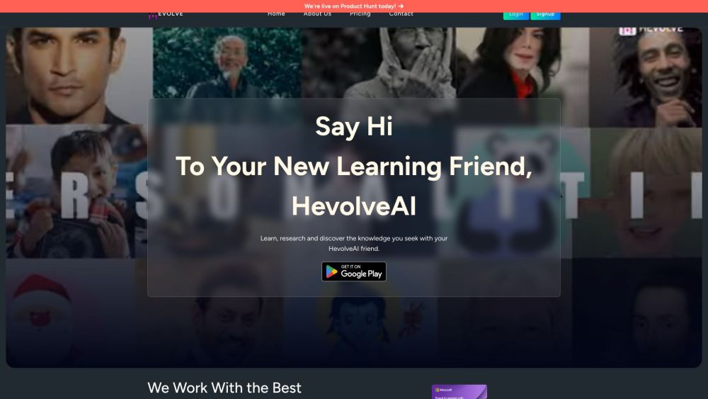 Hevolve Website screenshot