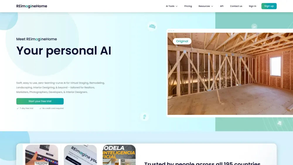 REimagine Home: AI-powered Interior Design Ideas Website screenshot