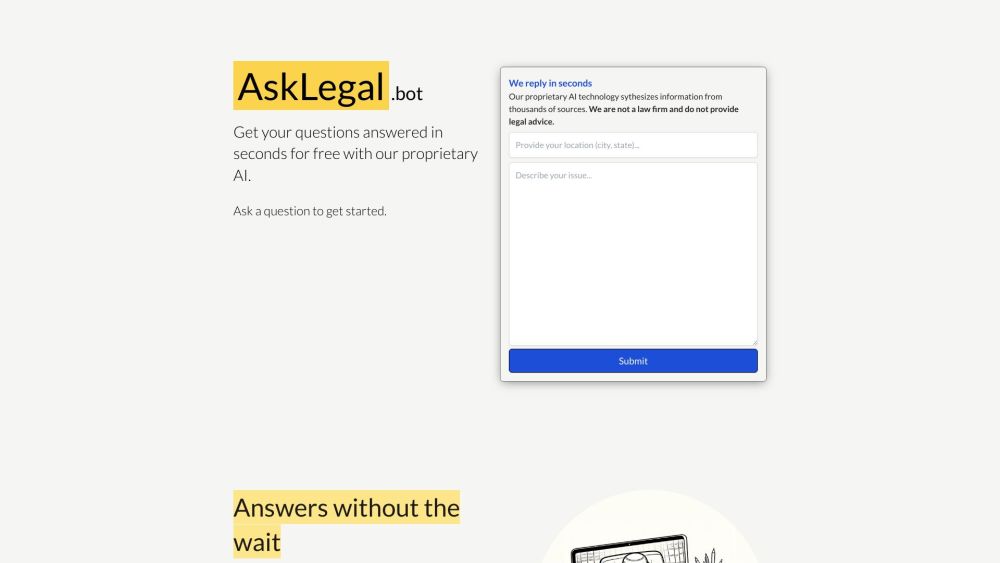 AskLegal.bot Website screenshot