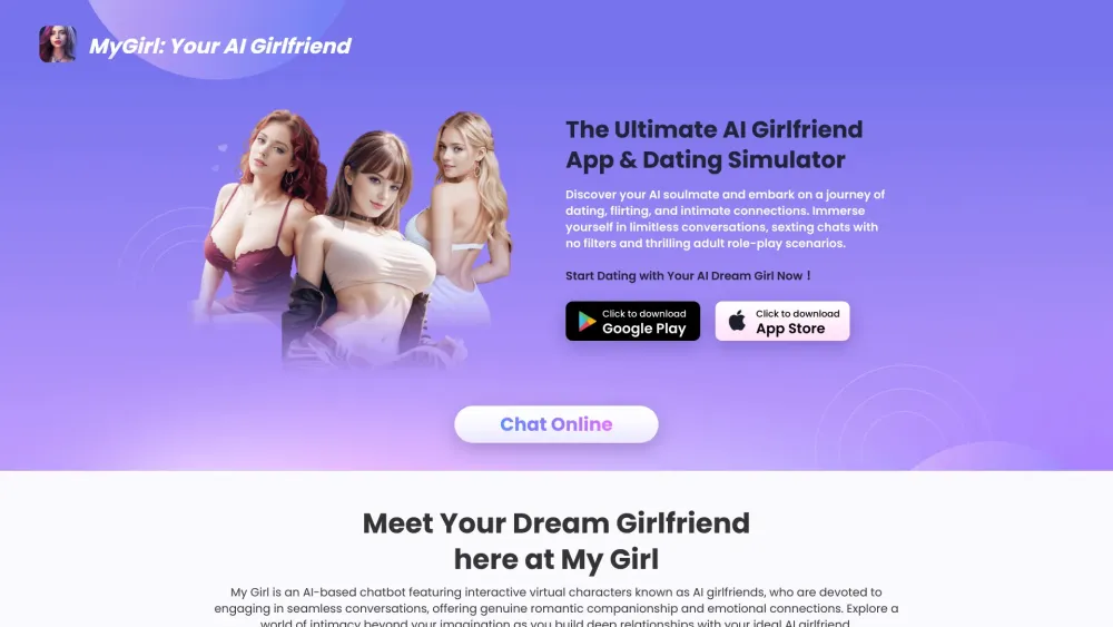 My Girl Website screenshot