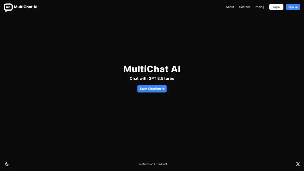 MultiChat AI Website screenshot