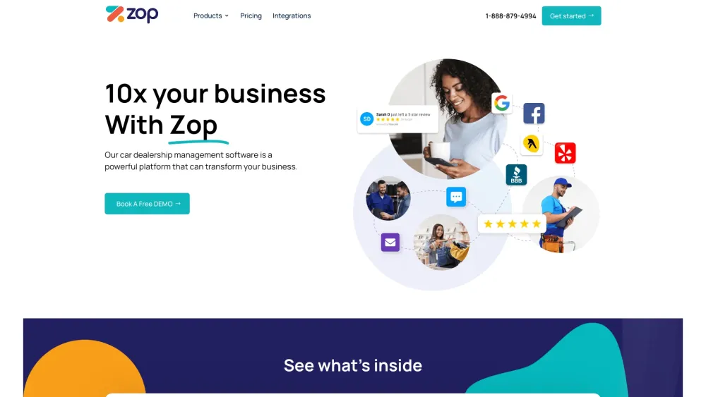 Zop Media Website screenshot