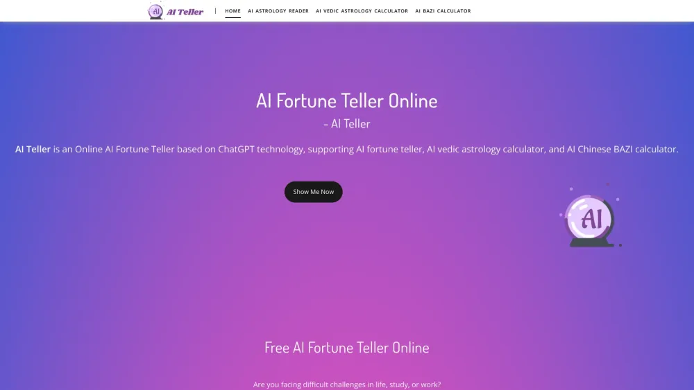 AI Teller Website screenshot