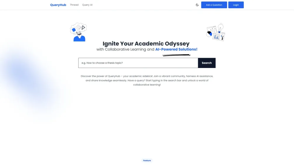 QueryHub Website screenshot