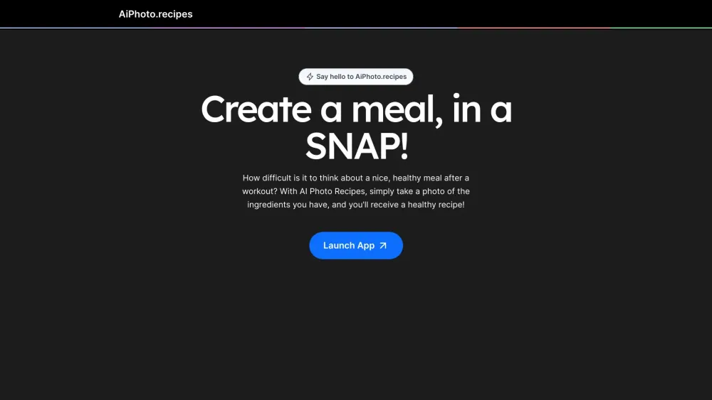 AIPhoto.Recipes Website screenshot