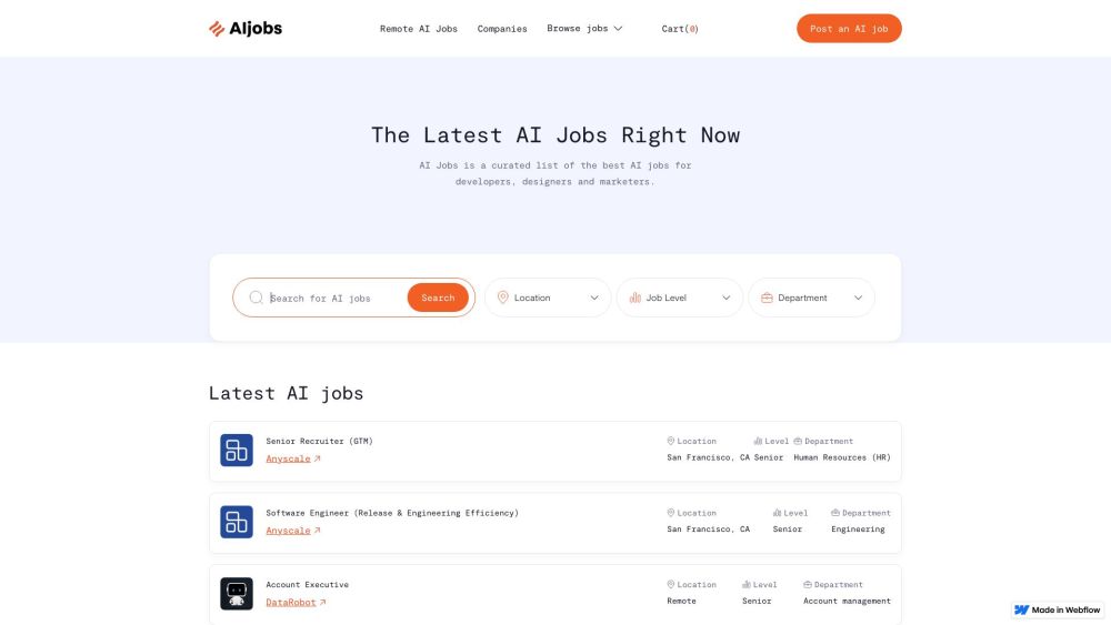 AI Jobs Website screenshot