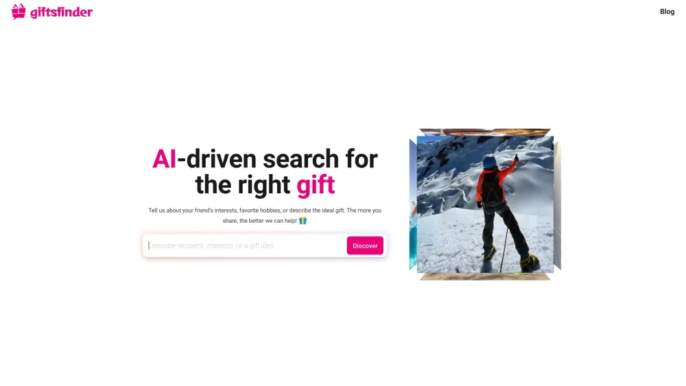 Gifts Finder AI Website screenshot