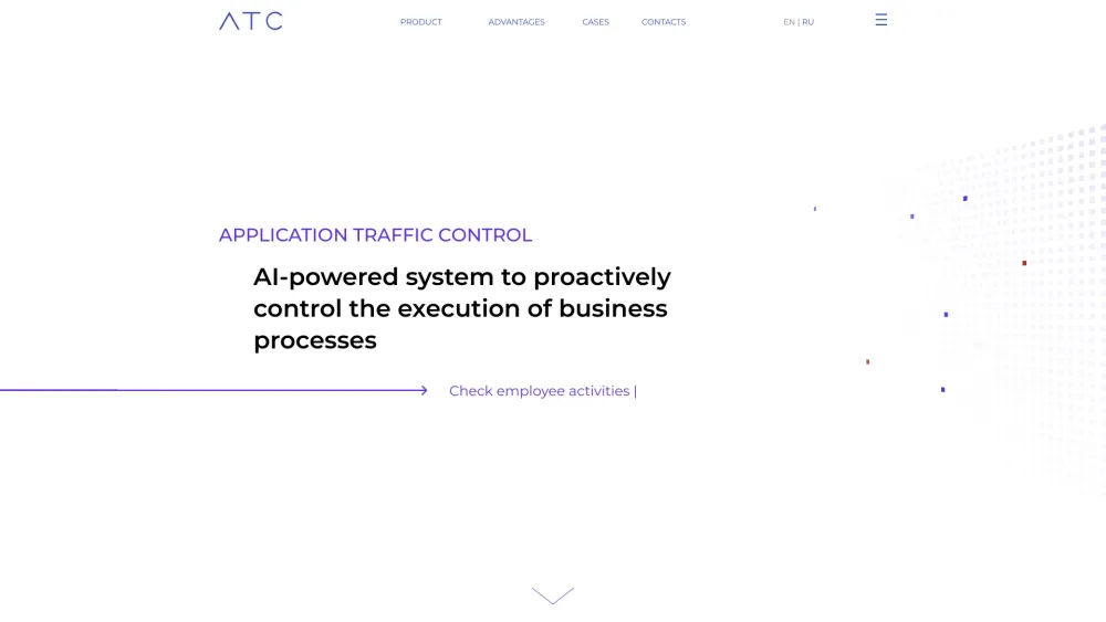 Application Traffic Control Website screenshot