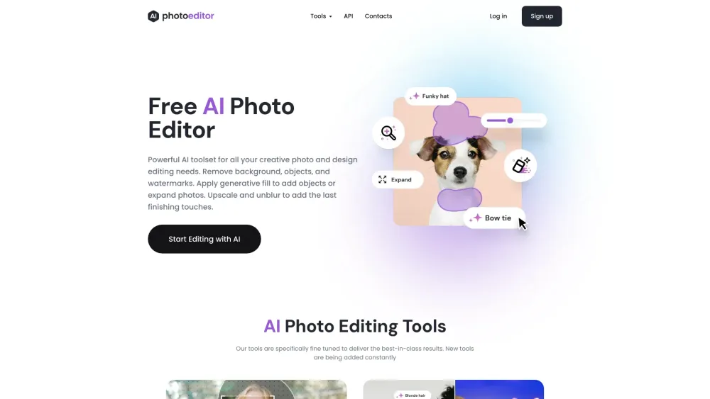 PhotoEditor.AI Website screenshot