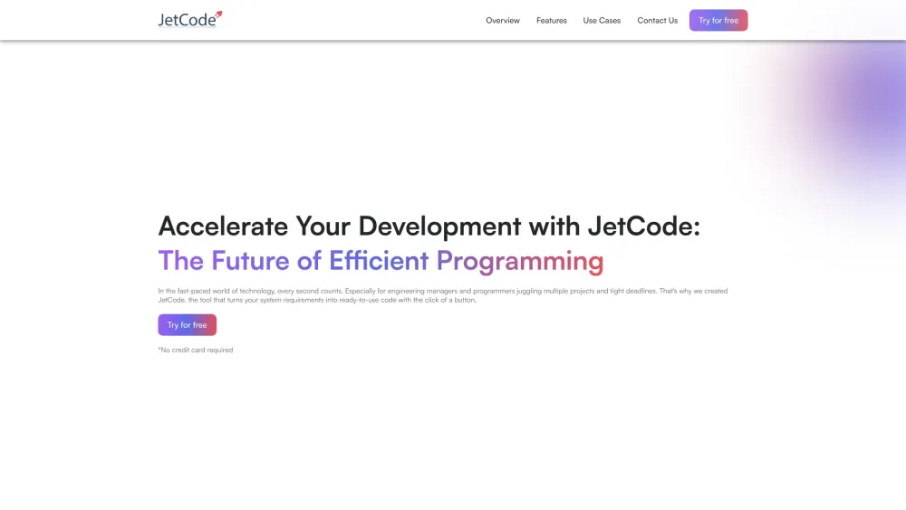 JetCode Website screenshot