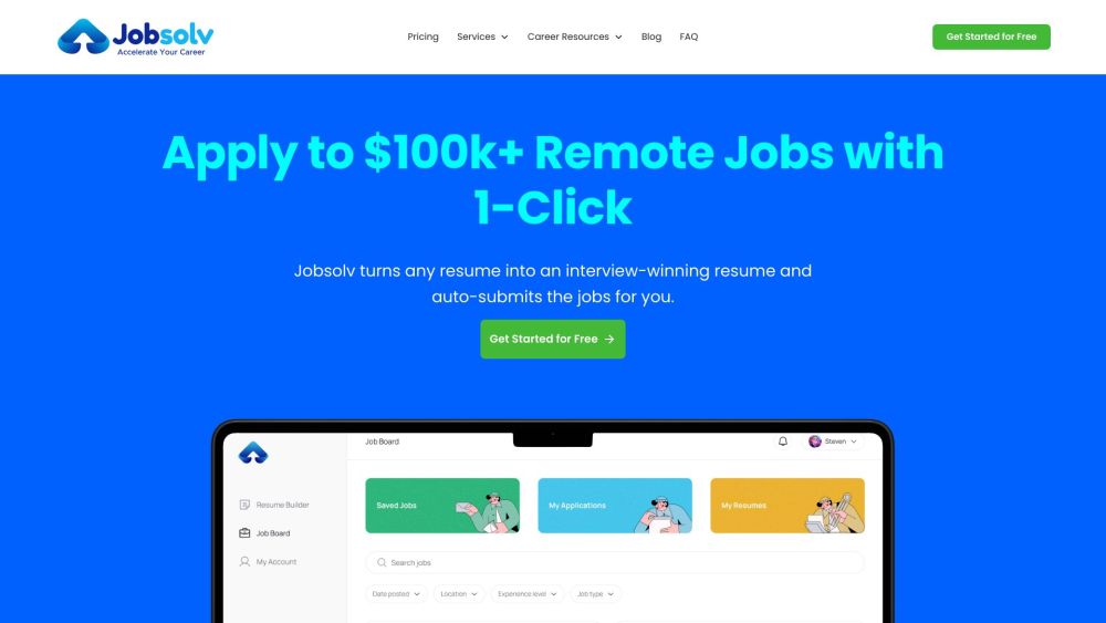 Jobsolv Website screenshot