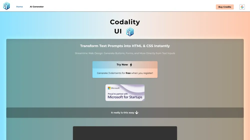 CodalityUI Website screenshot