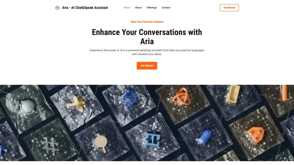 Aria - AI Chat&Speak Assistant Website screenshot