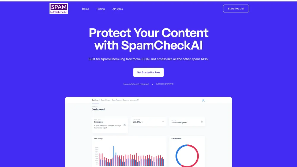 SpamCheckAI Website screenshot