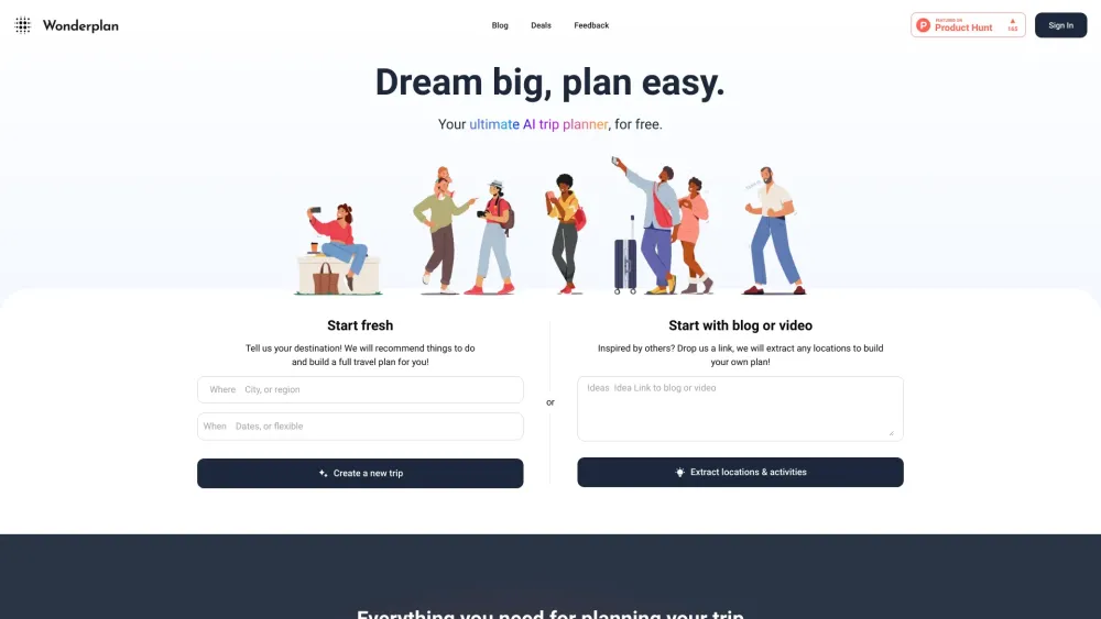 Wonderplan Website screenshot