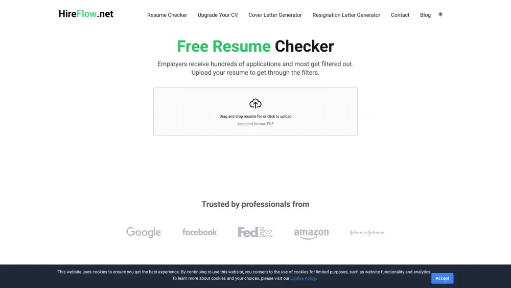 Resume-Checker.net Website screenshot