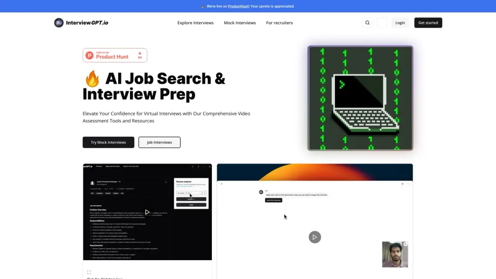 Interview GPT Website screenshot