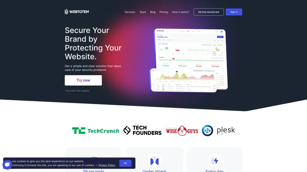 WebTotem Website screenshot