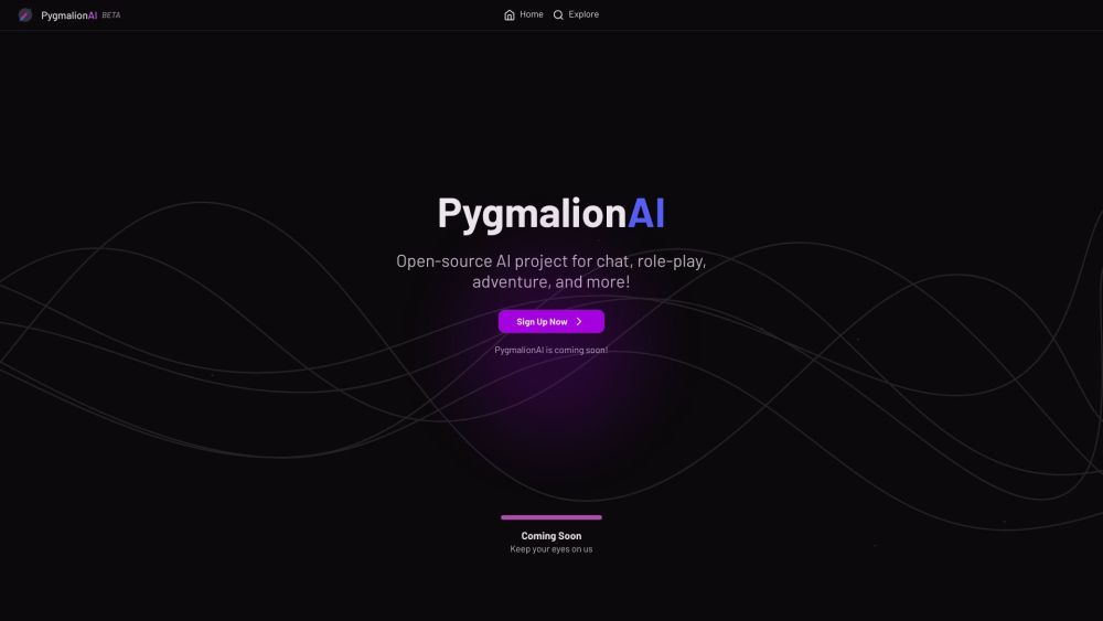 PygmalionAI Website screenshot