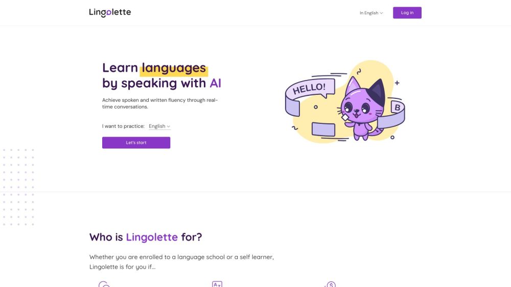 Lingolette Website screenshot