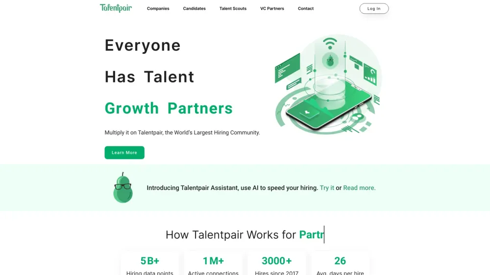 Talentpair Website screenshot