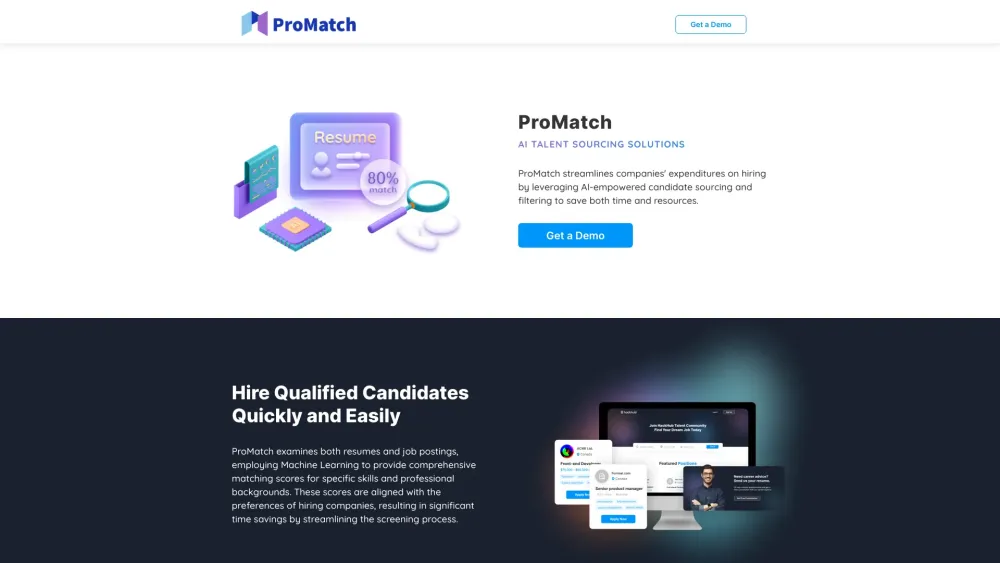 ProMatch Website screenshot