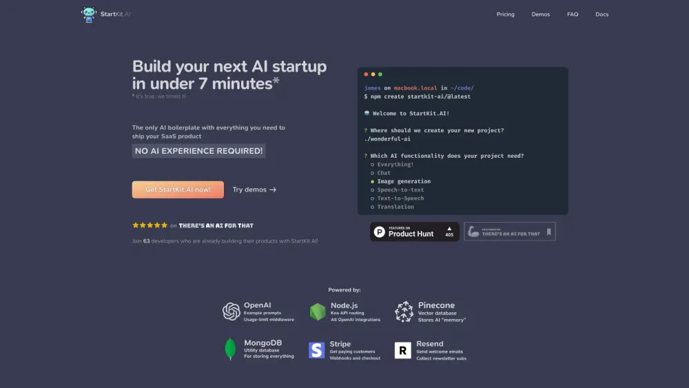 StartKit.AI Website screenshot