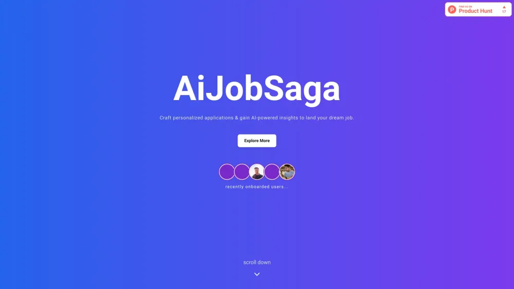 AiJobSaga Website screenshot