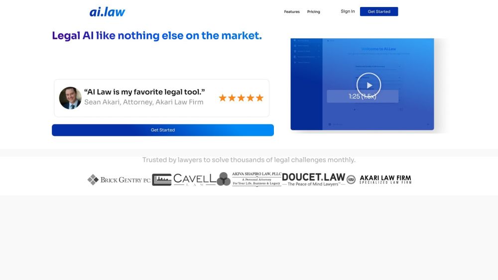 AI Law Website screenshot