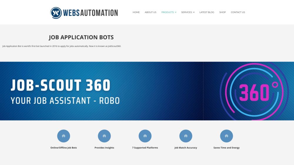 JobScout360 Jobs Bot | By Webs-Automation Website screenshot