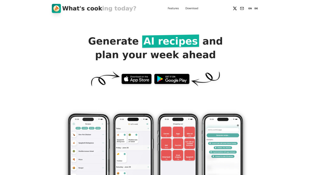 WhatsCook Website screenshot